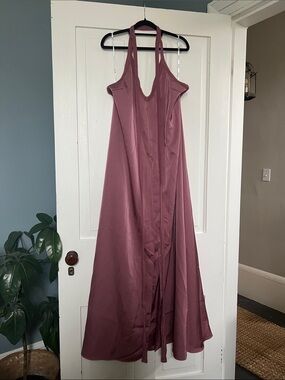Women's Halter Maxi Dress in Dusty Rose